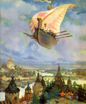 Fantasía popular Painting - El ruso nicolai kochergin el barco volador Fantasía